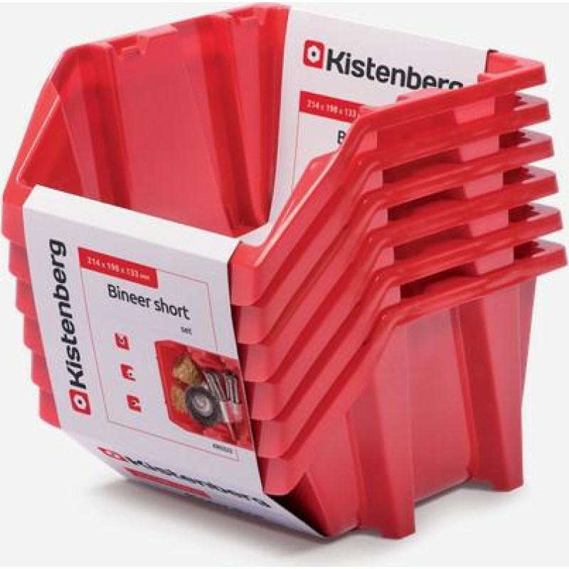 Prosperplast KISTENBERG KUWETY 22 BINEER SHORT 6szt. CZERWONE 214x198x133mm