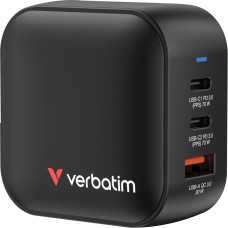 Verbatim Mini GaN Charger 70W Universāls Melns AC Ātrā uzlāde Iekštelpas