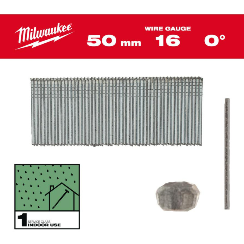 Milwaukee SZTYFTY 16G/50mm/0° DO M18 FN16GS /2500szt.