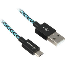 Sharkoon USB 2.0 A-B black / blue 2.0m - Aluminum + Braid