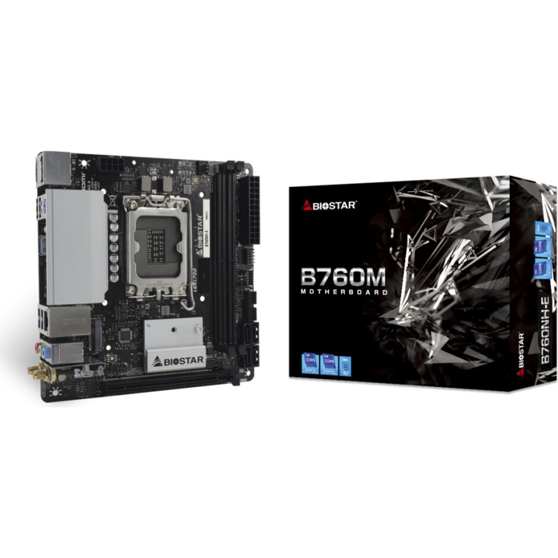 Biostar B760NHE - Socket 1700 - motherboard (dark gray)