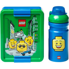 Room Copenhagen LEGO Lunch-Box Set Iconic Boy blue & green (blue/green, 2-piece, with drinking bottle)