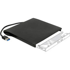 Delock External enclosure for 5.25? Ultra Slim SATA drives 9.5mm to USB Type-A male, drive enclosure (black)