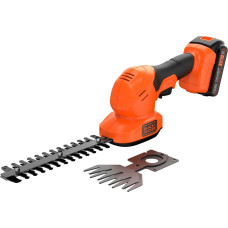 Black+Decker cordless grass and shrub shears BCSS18D1, 18 Volt (orange, Li-ion battery 2.0 Ah)