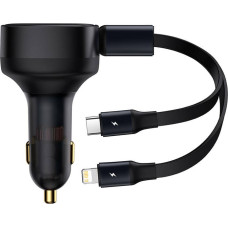 Baseus Car Charger Baseus Enjoyment with cable USB-C + Lightning 3A, 30W (Black)