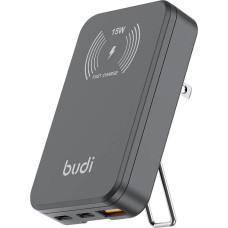 Budi Wireless charger 2xUSB-C/30W 1xUSB-A/18W Budi, Magsafe 15W