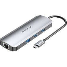 Vention USB-C Docking Station to HDMI, 3x USB3.0, RJ45, SD, TF, PD 0.15m Vention TOKHB (gray)