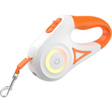 Rojeco Dog Automatic Leash LED 5 m (white and orange)