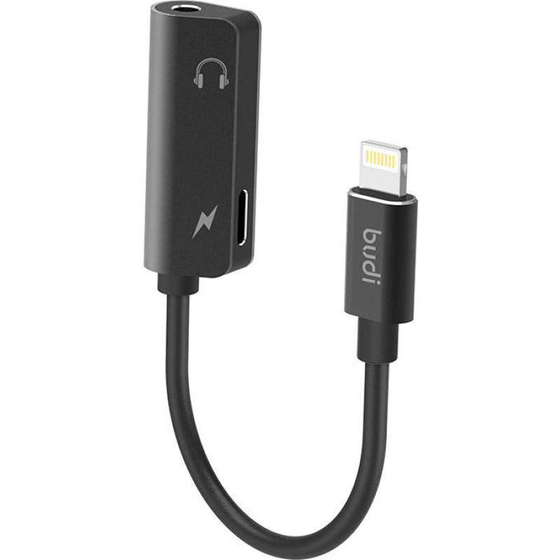 Budi Lightning to AUX mini jack 3.5mm adapter + Lightning Budi (black)