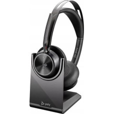 Plantronics POLY Voyager Focus 2 Microsoft Teams Certified USB-C-C Headset +USB-C/A Adapter +Charging Stand