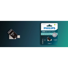 Philips FM32DC152B/00 USB zibatmiņa 32 GB USB Veids-C 3.2 Gen 1 (3.1 Gen 1) Melns