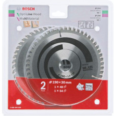 Bosch 1x Optiline Wood + 1x Multi Material Saw Blade Set