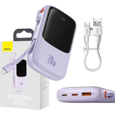 Baseus Powerbank Baseus Qpow Pro with Lightning cable, USB-C, USB, 10000mAh, 20W (purple)