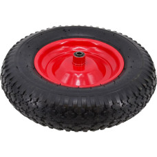 Awtools AW PNEUMATIC WHEELBARROW WHEEL RED 4.80/ 4.00-8 2PR/ STEEL RIM+AXLE