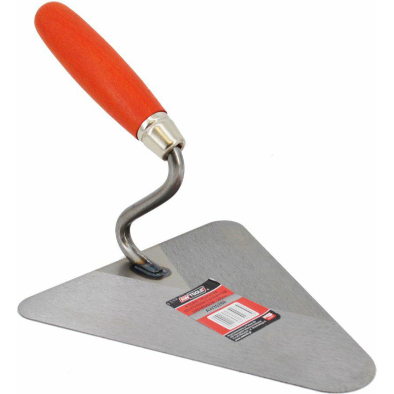 Awtools AW GROUND STEEL TRIANGULAR BUCKET TROWEL 180mm/ WOODEN HANDLE