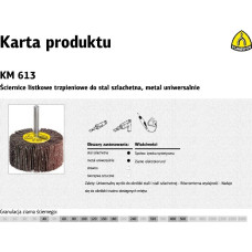 Klingspor ŚCIERNICA LISTKOWA TRZPIENIOWA KM613  80mm x 40mm x 6mm gr. 40