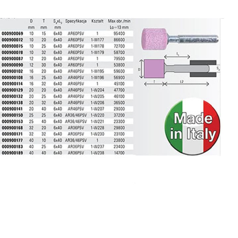 Beta GRINDING WHEEL CERAM SHANK ROLLER 10X32 AR60P5V / 25PCS