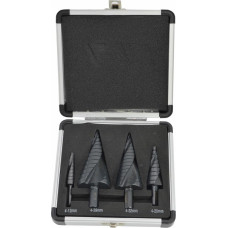 Awtools AW HSS AlCrN BLACK SPIRAL STEP DRILL BIT SET 4pcs/ 4-39mm/ PLASTIC CASE