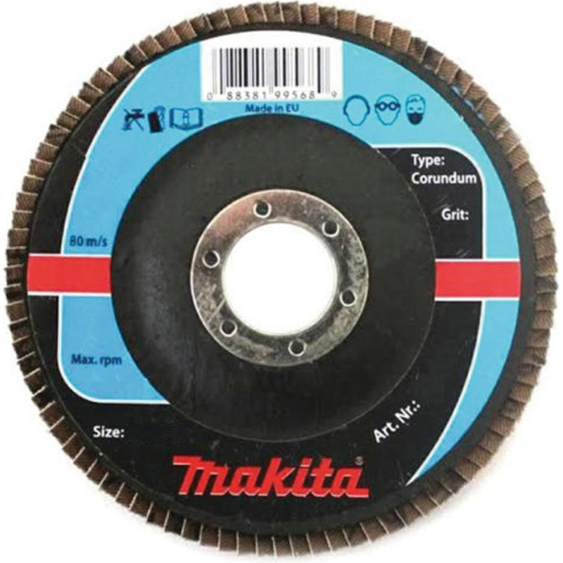 Makita ŚCIERNICA LISTKOWA CORUNDUM 125x22,23mm P 60 ALUMINIUM, STAL, METAL, DREWNO