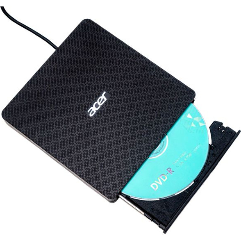 Acer Portable DVD Writer AXD001 optiskā iekārta (CD, DVD-RW, Blu-Ray) DVD±RW Melns