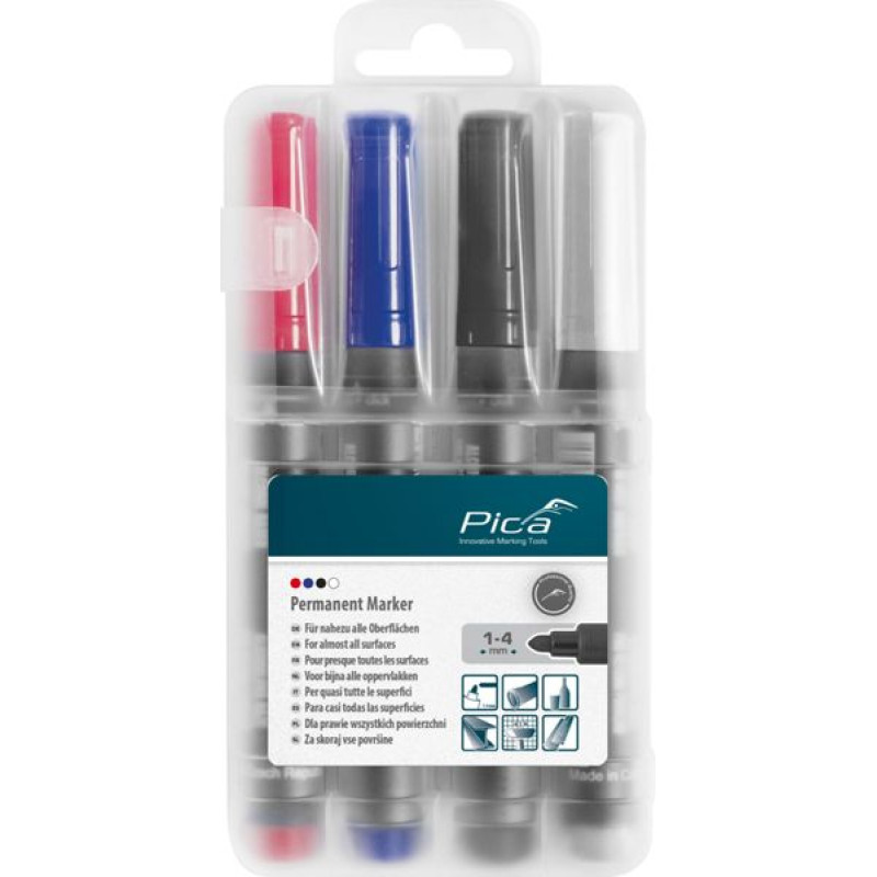 Pica-Marker Pica permanent Marker 1-4mm assorted with Instant-White