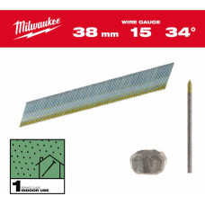 Milwaukee SZTYFTY WYKOŃCZENIOWE, 15G, GŁOWA TYPU D 38mm GALWANIZOWANE DO M18 CN15GA /2500szt.