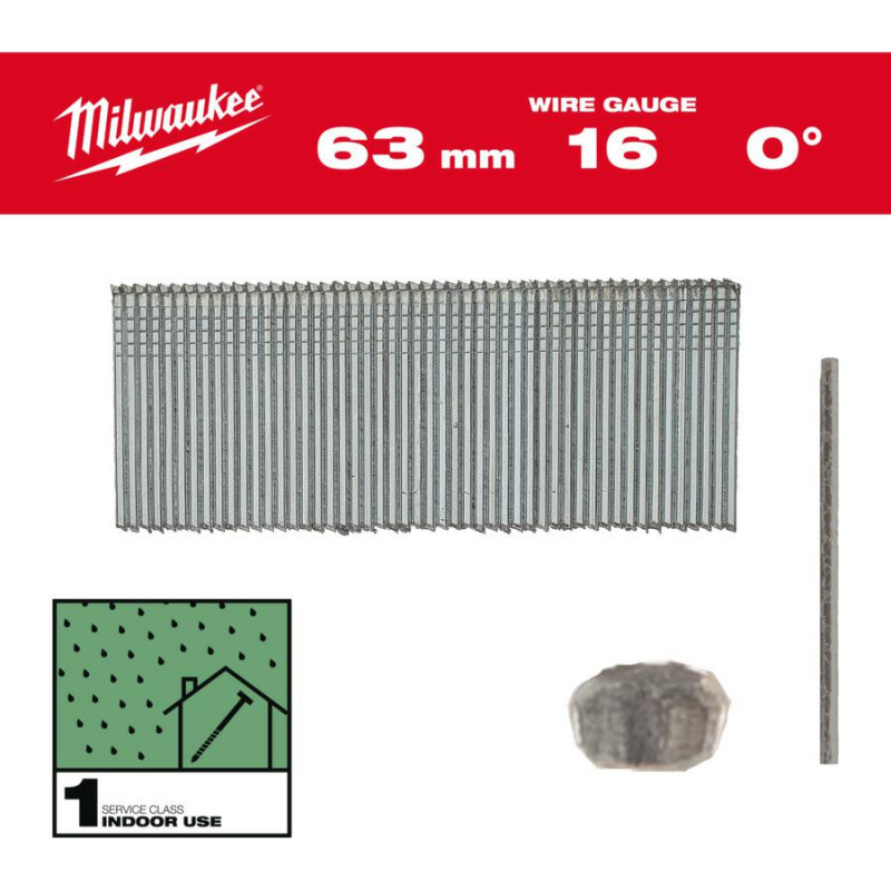 Milwaukee SZTYFTY 16G/63mm/0° DO M18 FN16GS /2500szt.