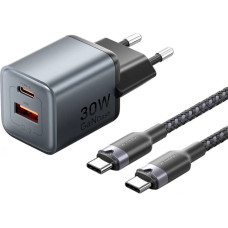 Vention GaN Vention USB-C+A 30W Charger + USB-C-C Cable 1m (Gray)