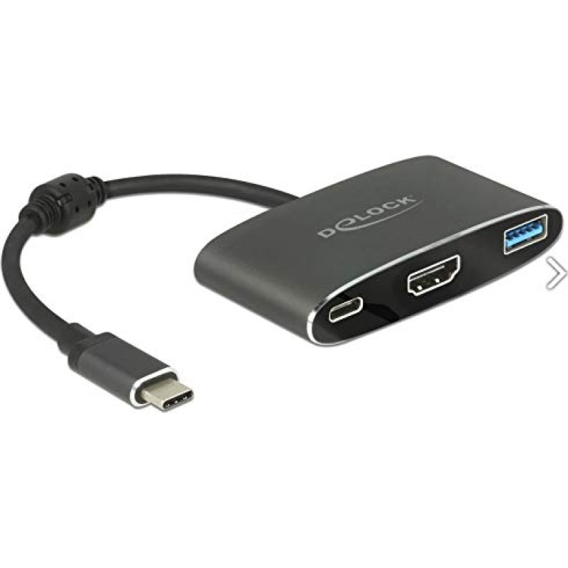 Delock C St>HDMI blue +USB A +USB C PD