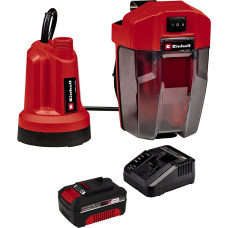 Einhell cordless clear water pump GE-SP 18 LL Li, submersible / pressure pump (red/black, Li-ion battery 4Ah)
