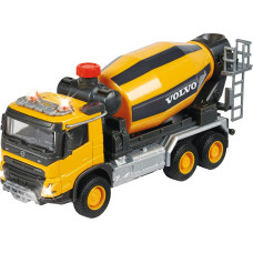 Simba-Dickie Majorette Volvo cement mixer, toy vehicle (orange/black, with light and sound)