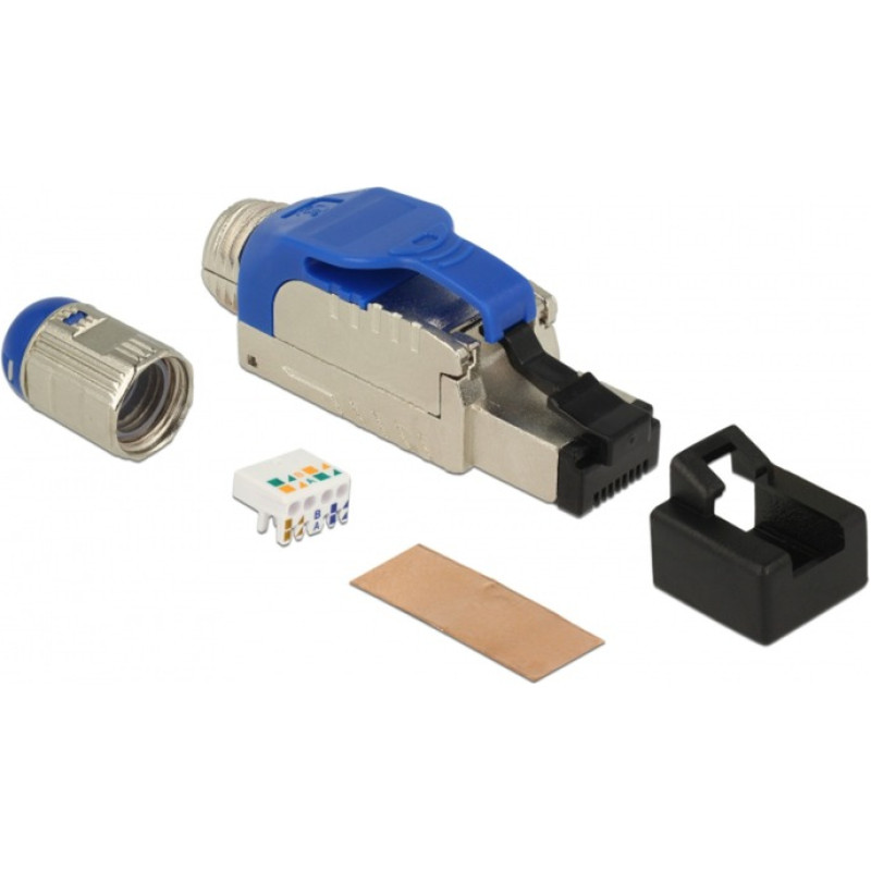 Delock RJ-45 plug field assembly Cat.8.1 (blue, metal housing)