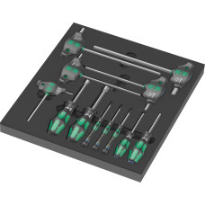 Wera 9713 foam insert Hex screwdriver set 1, 12 pieces (black/grey, in foam insert for workshop trolley)