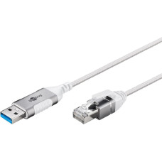 Goobay Ethernet adapter cable USB-A 3.2 Gen1 > RJ-45, Slim (white, 1 meter)