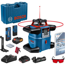 Bosch cordless rotation laser GRL 600 CHV Professional, 18V, with holder (blue, battery ProCORE18V 4.0Ah, case, red laser line)