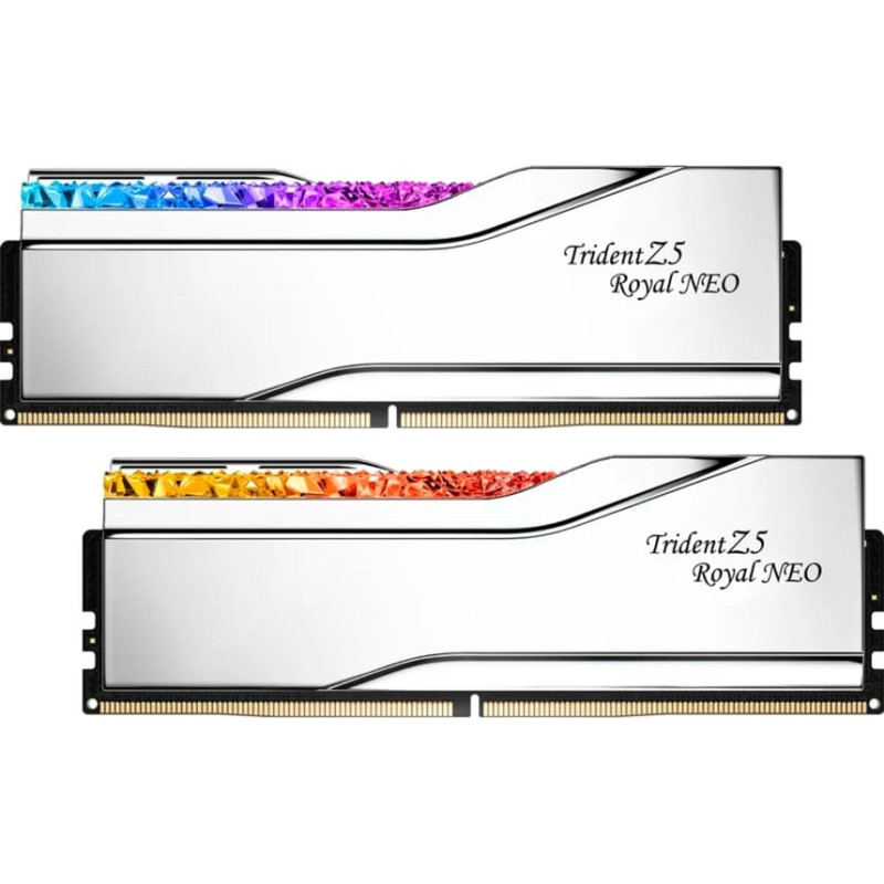 G.skill DDR5 - 48GB - 8000 - CL - 40 (2x 24 GB) dual kit, memory (silver, F5-8000J4048G24GX2-TR5NS, Trident Z5 Royal Neo, AMD EXPO)