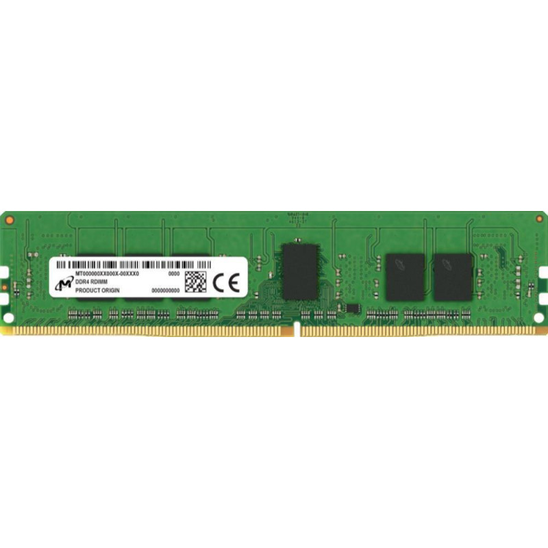 Micron Server Memory Module|MICRON|DDR4|8GB|RDIMM/ECC|3200 MHz|CL 22|1.2 V|Chip Organization 1024Mx72|MTA9ASF1G72PZ-3G2R