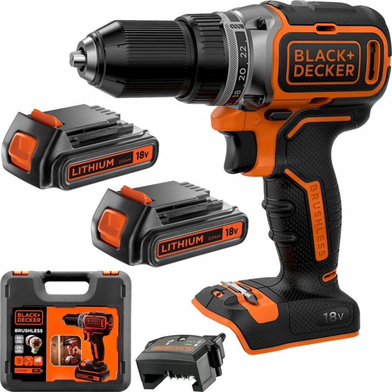 Black+Decker WKRĘTARKA 18V BL186KB 52Nm 2x2,0Ah BL