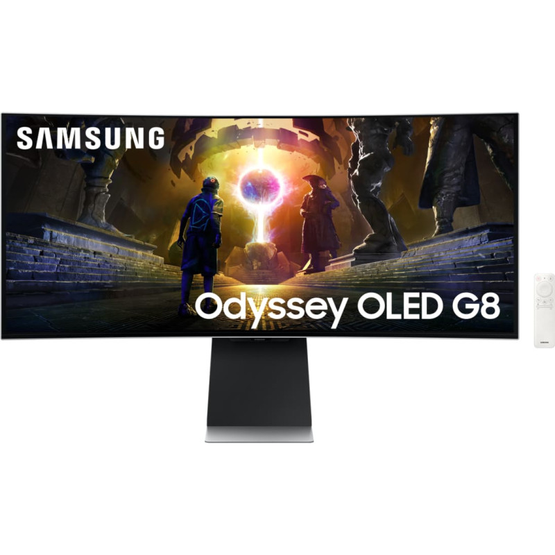 Samsung G85SD monitori 86,4 cm (34") 3440 x 1440 pikseļi UltraWide Quad HD OLED Sudrabs