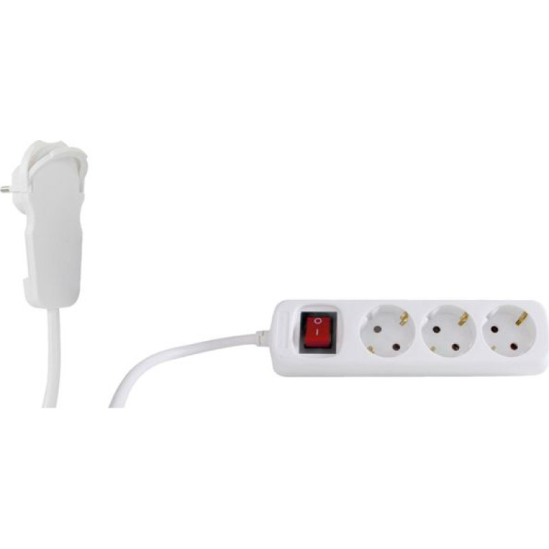 REV Multiple Socket Outlet 3-fold 5m white + switch
