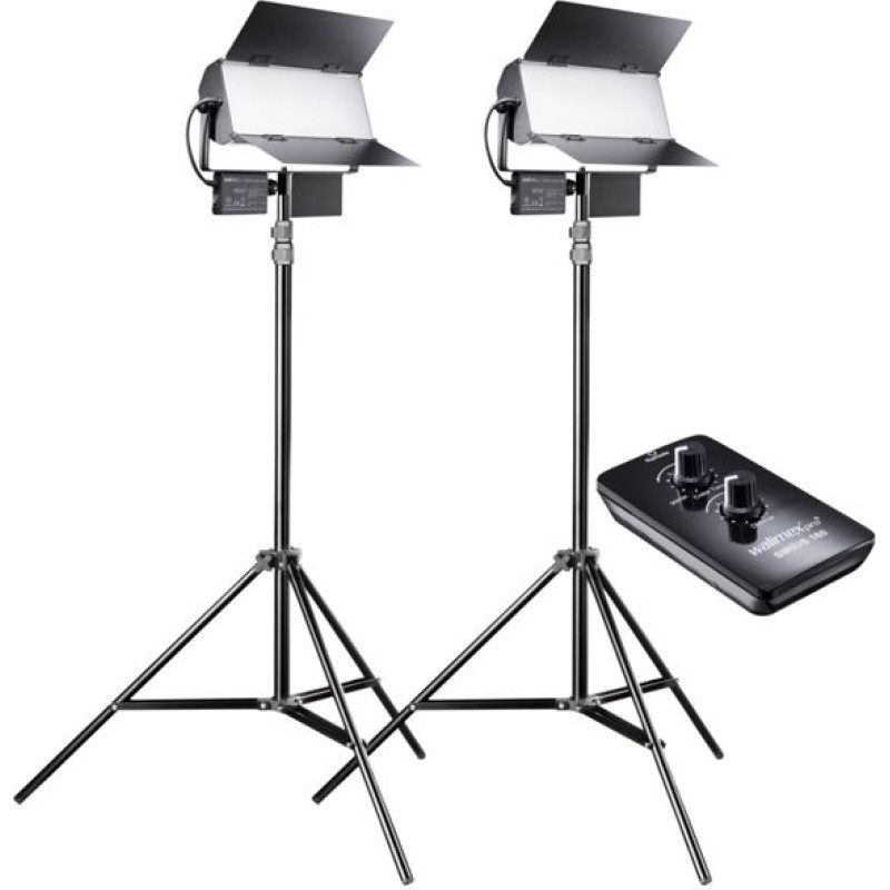 Walimex pro Sirius 160 LED 65W Bi Color 2-Pack with Tripods