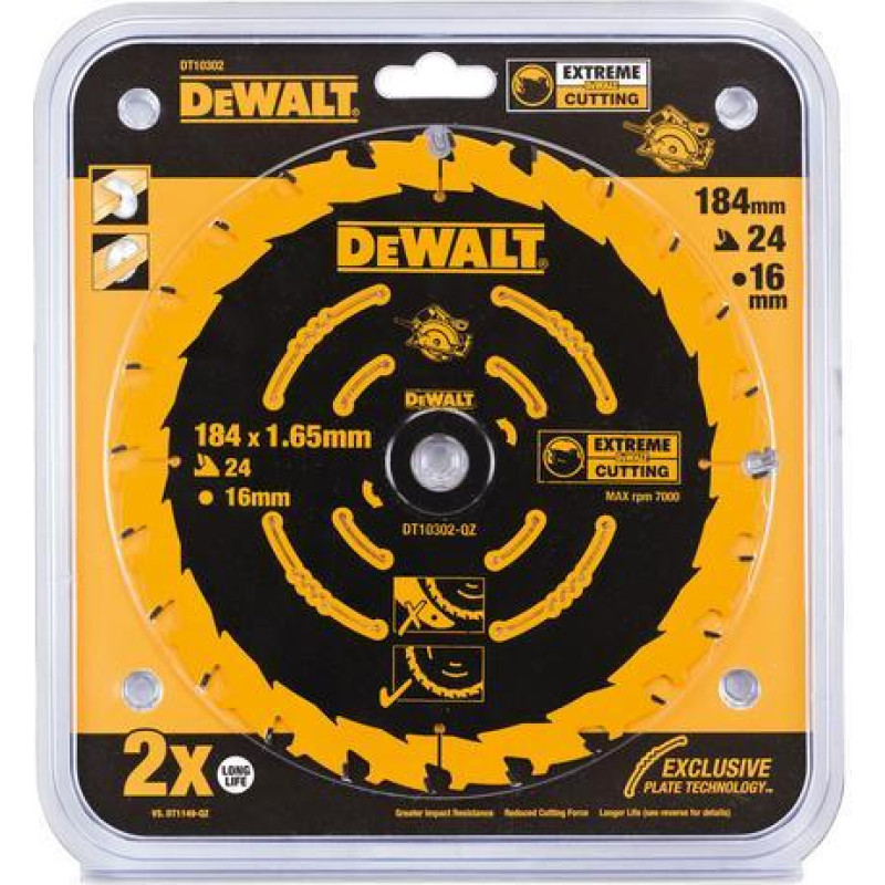 Dewalt PIŁA TARCZOWA  DO ZAGŁĘBIARKI 184mm x 16mm 24z