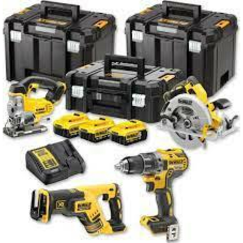 Dewalt ZESTAW COMBO 18V DCD791+DCS570+DCS331+DCS367 3x4,0Ah 2xTSTAK VI, TSTAK II