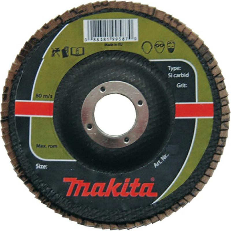 Makita ŚCIERNICA LISTKOWA CORUNDUM 125x22,23mm P 80 ALUMINIUM, STAL, METAL, DREWNO