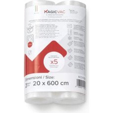 Magicvac 2 Vakuumierfolienrollen mit Label 20 cm x 6 m