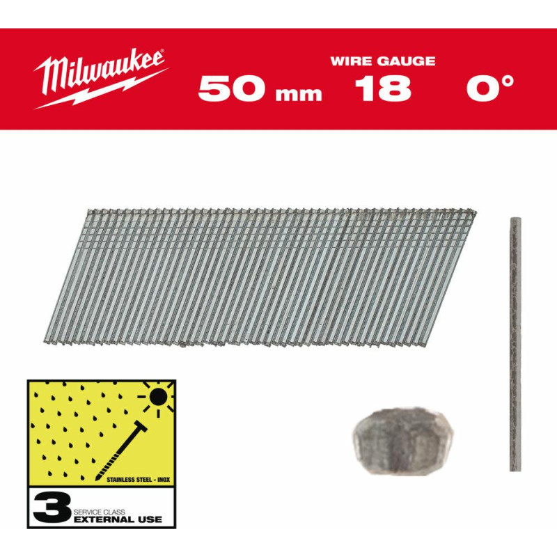 Milwaukee SZTYFTY INOX 18G/50mm /5000szt. - M18FN18GS