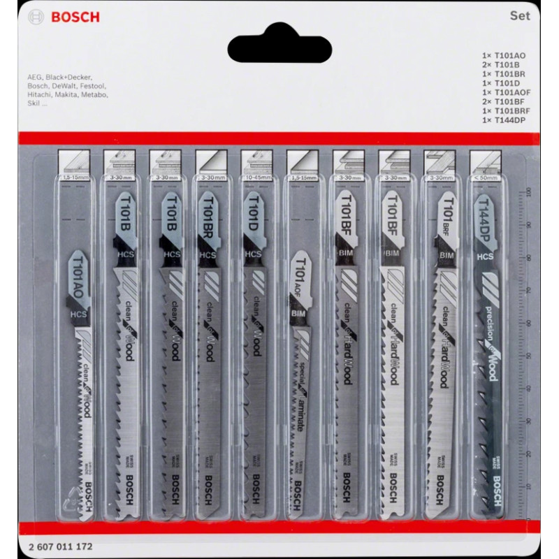 Bosch 2 607 011 172 finierzāģis/zobenzāģa asmens Figūrzāģa asmens 10 pcs