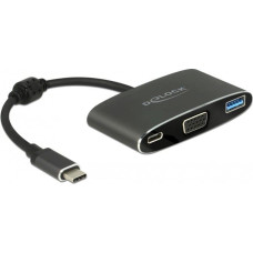 Delock C St>VGA blue +USB A +USB C PD