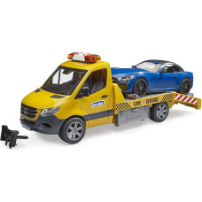 Bruder MB Sprinter car transporter with light & sound module, model vehicle (orange/blue, incl. Roadster)