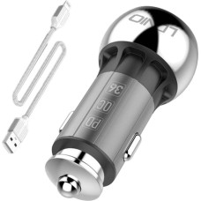 Ldnio C1 USB, USB-C Car charger + Lightning Cable